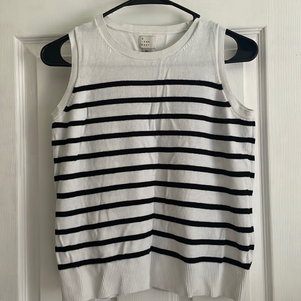 Thin black and white sweater vest